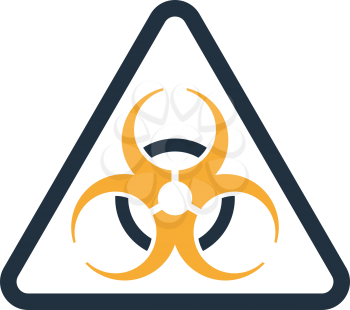 Icon Of Biohazard. Flat Color Design. Vector Illustration.