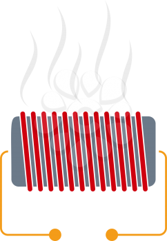 Electrical Heater Icon. Flat Color Design. Vector Illustration.