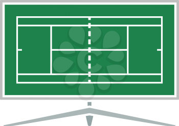 Tennis TV Translation Icon. Flat Color Design. Vector Illustration.