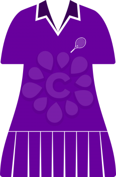 Tennis Woman Uniform Icon. Flat Color Design. Vector Illustration.