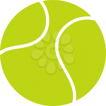 Tennis Ball Icon. Flat Color Design. Vector Illustration.