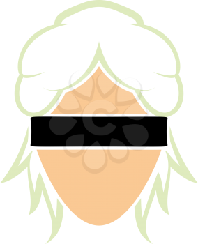 Femida Head Icon. Flat Color Design. Vector Illustration.