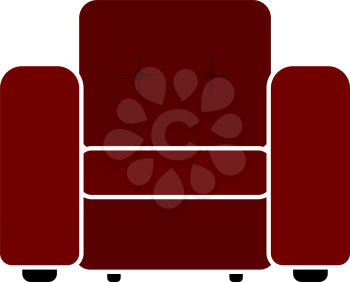 Home Armchair Icon. Flat Color Design. Vector Illustration.