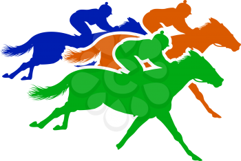 Horse Ride Icon. Flat Color Design. Vector Illustration.