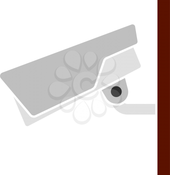 Security Camera Icon. Flat Color Design. Vector Illustration.