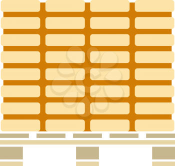 Icon Of Construction Pallet. Flat Color Design. Vector Illustration.