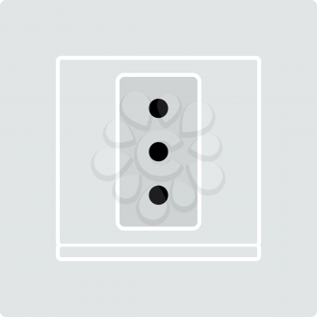 Italy Electrical Socket Icon. Flat Color Design. Vector Illustration.