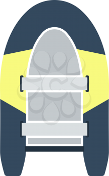 Icon Of Rubber Boat. Flat Color Design. Vector Illustration.