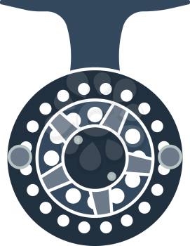 Icon Of Fishing Reel. Flat Color Design. Vector Illustration.