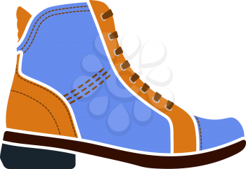 Woman Boot Icon. Flat Color Design. Vector Illustration.