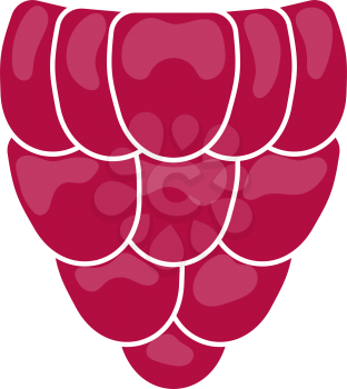 Icon Of Raspberry In Ui Colors. Flat Color Design. Vector Illustration.