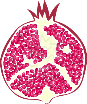 Icon Of Pomegranate In Ui Colors. Flat Color Design. Vector Illustration.
