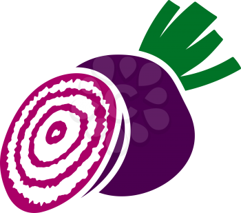 Beetroot Icon. Flat Color Design. Vector Illustration.