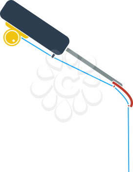 Icon Of Fishing Winter Tackle. Flat Color Design. Vector Illustration.