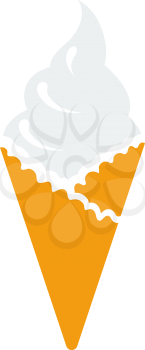 Ice Cream Icon. Flat Color Design. Vector Illustration.