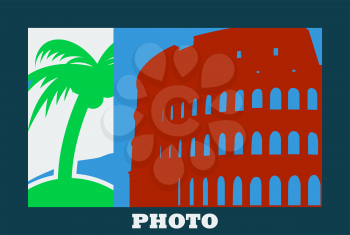 Digital Photo Frame Icon. Flat Color Design. Vector Illustration.
