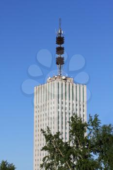Royalty Free Photo of a Building With a Big Tower