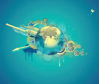 Royalty Free Clipart Image of an Abstract Earth Background