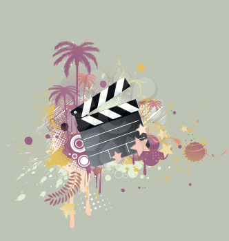 Royalty Free Clipart Image of an Abstract Clapperboard Background