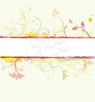 Royalty Free Clipart Image of a Decorative Floral Banner