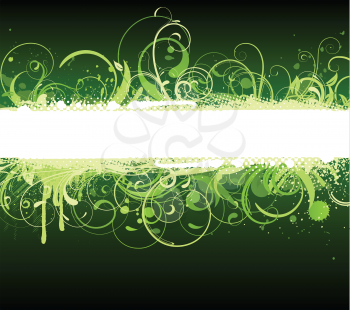 Royalty Free Clipart Image of a Decorative Floral Banner