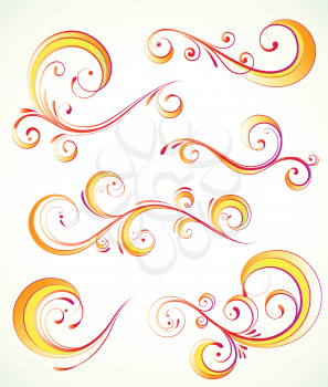 Royalty Free Clipart Image of Four Flourishes 