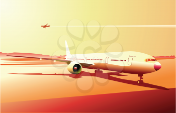 Royalty Free Clipart Image of an Airplane