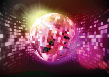 Royalty Free Clipart Image of a Disco Ball Background