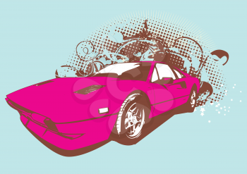 Royalty Free Clipart Image of a Vintage Car