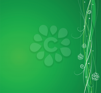 Royalty Free Clipart Image of a Green Christmas Background
