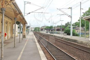 Perron provincial railway station. France