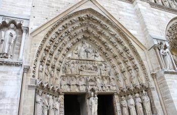 Entrance to the Notre Dame de Paris. France