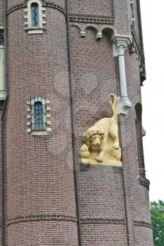 Lion statue in the castle Heeswijk. Netherlands