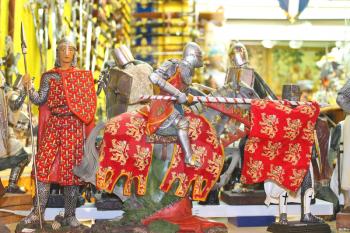 Sale of souvenirs in abbey of Mont Saint Michel. Normandy, France