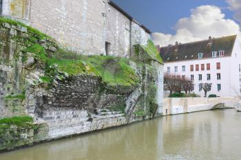 The ruins of the old bridge in Chartres. France