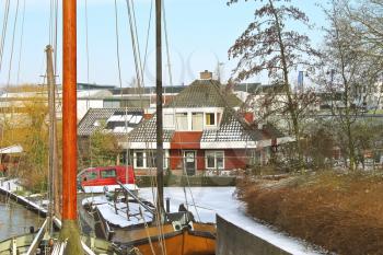 The house on the pier Gorinchem. Netherlands