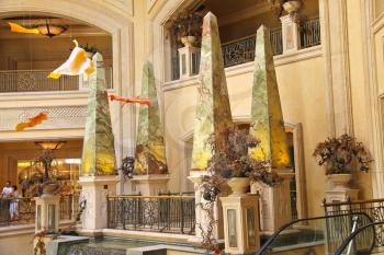 LAS VEGAS, NEVADA, USA - OCTOBER 20 : Inside of the Palazzo Hotel on October 20, 2013 in Las Vegas,  Palazzo opened on December 30, 2007. One of the most luxurious hotels in Las Vegas