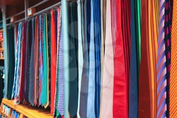 Large selection of neckties in the sale