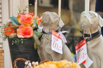 DORDRECHT, THE NETHERLANDS - SEPTEMBER 28: Figurines of dogs are sold on September 28, 2013 in Dordrecht, Netherlands