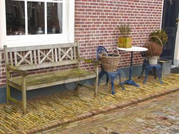 Dutch suburban house in winter. Netherlands