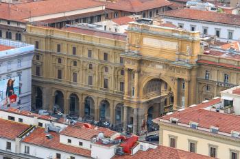 FLORENCE, ITALY - MAY 08, 2014: Top view of the historic center of Florence, Italy