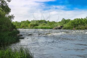 The rapids on a small river in Ukraine