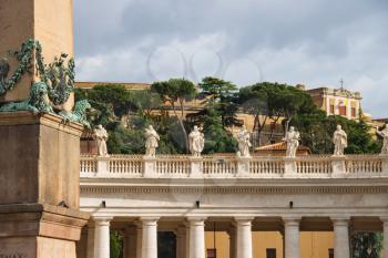 Statues on the Colonnade of St. Peter's Basilica. Vatican City, Rome, Italy