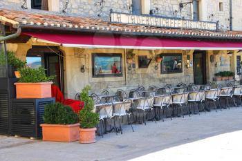 SAN MARINO. SAN MARINO REPUBLIC - AUGUST 08, 2014: The restaurant, Righi in San Marino, Republic of San Marino