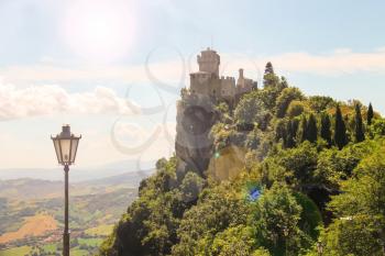 Fortress of San Marino on a sunny day