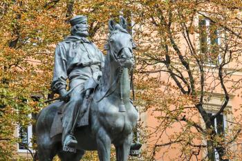 Equestrian statue of Giuseppe Garibaldi in Bologna. Italy