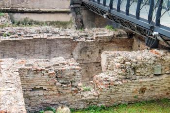 Ruins near  the ancient gates Galliera (Porta Galliera) in Bologna, Italy