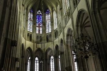 Utrecht, the Netherlands - February 13, 2016: Details of the interior of St. Martins Cathedral (Domkerk)