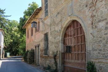 Old buildings in ancient Grazzano Visconti, Italy