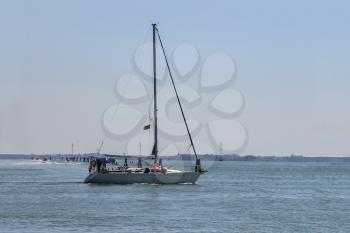 Sailing boat in the Adriatic Sea near Venice, Italy